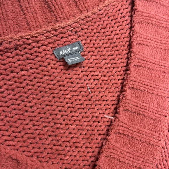 Aerie Dusty Rose Cozy Knit V-Neck Relaxed Fit Oversized LS Sweater / NWOT / Sz M - Picture 6 of 8